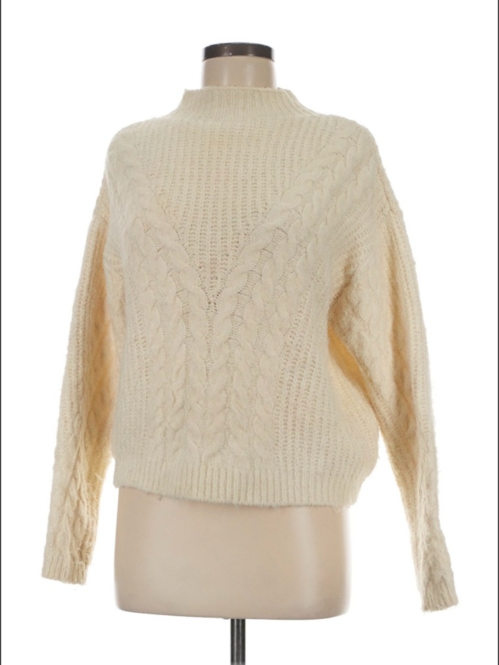 Cream Cable Knit Women's Sweater